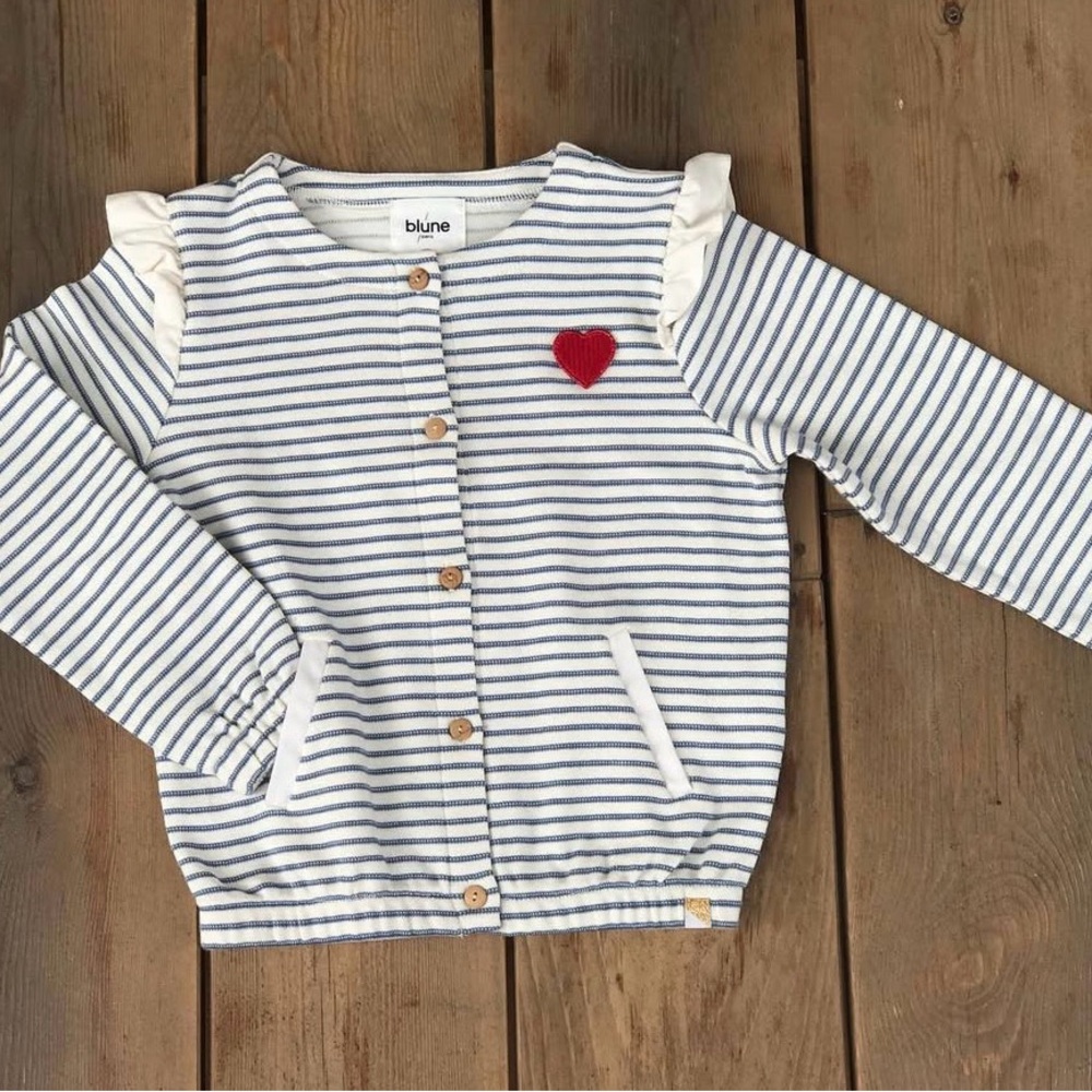 Striped Kids Shirt with Heart Patch